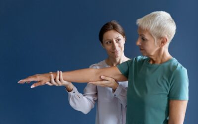 Senior woman doing an occupational therapy session with a psychologist